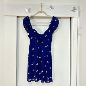 Urban Outfitters dark blue butterfly dress